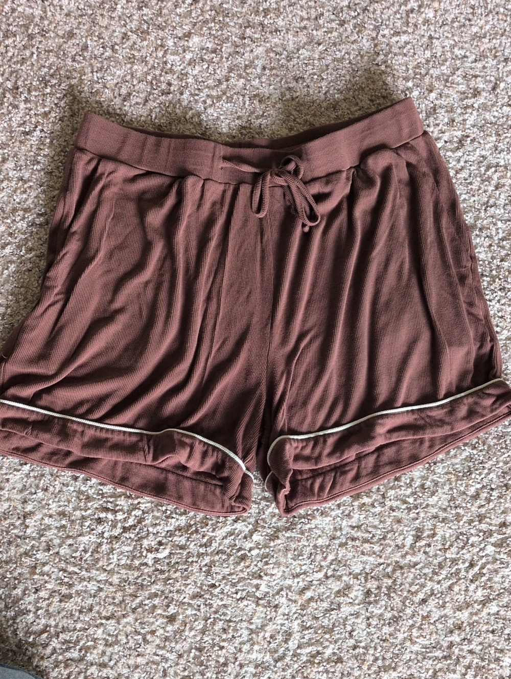 Cozy Earth Bamboo Rib Knit Pajama Shorts - Brown